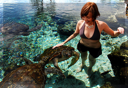 Swimming with turtles in Hikkaduwa